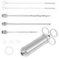 thumbnail image 2 of Meat Injector Syringe Kit Stainless Steel Meat Injector Easy to Use Meat Injector Set Safe Food Injection Syringe Solid Marinade Injector Syringe Kit for Food Flavor, 2 of 8