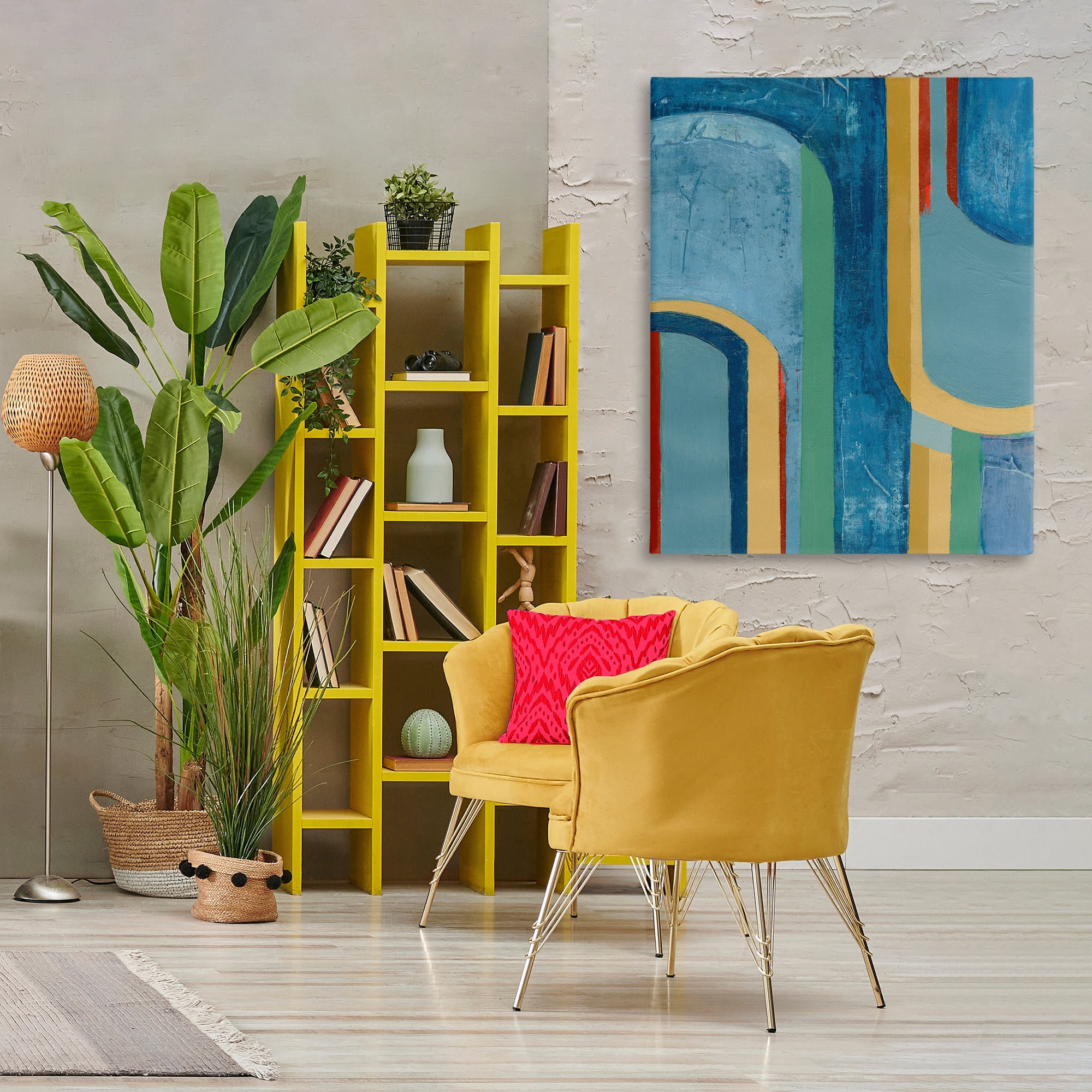 Stupell Industries Dynamic Arches Pattern Abstract Painting Gallery Wrapped Canvas Art Print Wall Art, 36 x 48