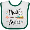 thumbnail image 3 of Inktastic Middle Sister- dots and arrow Girls Baby Bib, 3 of 4