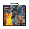 thumbnail image 2 of Neon Cats Printed Zipper Binder with Handle&Shoulder Strap 2 inch 3 Ring 500+300 Sheet Capacity File Folder Organizer, 2 of 8