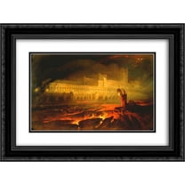 John Martin 2x Matted 24x20 Black Ornate Framed Art Print 'Pandemonium'
