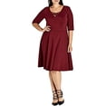 thumbnail image 3 of City Chic Robe Patineuse Tendance Plus Col Croisé pour Femmes, Rouge, 16W, 3 of 3