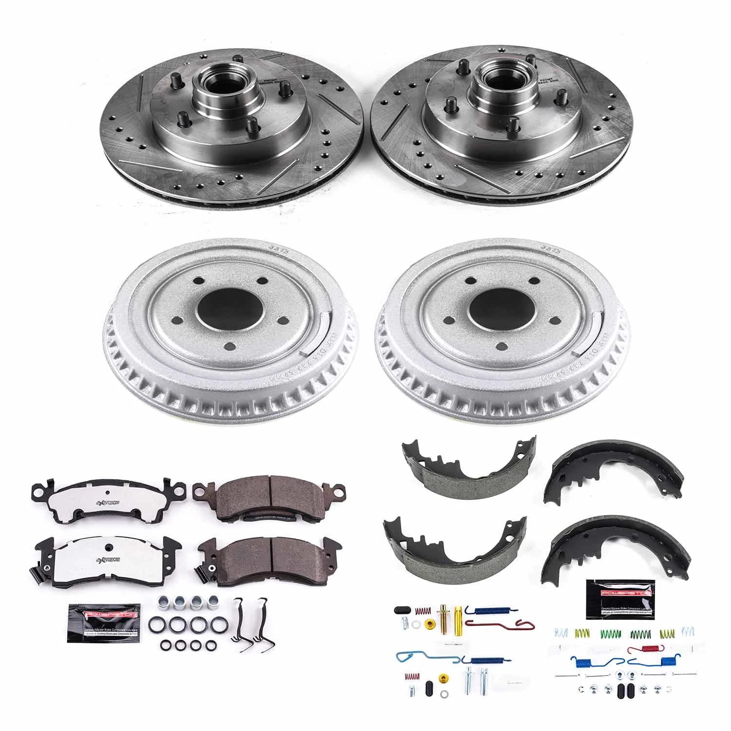 PowerStop Front and Rear Z26 Street Warrior Brake Pad Rotor Drum and Shoe Kit Fits: BUICK CHEVROLET GMC OLDSMOBILE PONTIAC Select Models K15019DK-26