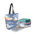 thumbnail image 2 of Large Canvas Bag 13.5x5.1x15 Inch Canvas Bag Shopping Canvas Bag Suitable For Outing Shopping Travel Out Of Large Capacity Storage Cartoon Sky, 2 of 9