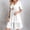 White plus size a line dress a1, variant on Uscallm Women Plus Size V Neck Short Sleeve Mini A-Line Flowy Dress Casual Party Solid Summer Outfits, Navy 4XL