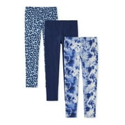 The Children's Place Girls Printed and Solid Leggings, 3-Pack, Sizes 4-16