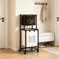 thumbnail image 6 of FEOLGEHLY Multifunctional Shelf 2-Tier All-in-One Organizer with Wheels, Space Saving Laundry Basket & Storage Rack for Bathroom, Bedroom, Kitchen, Black, 6 of 6