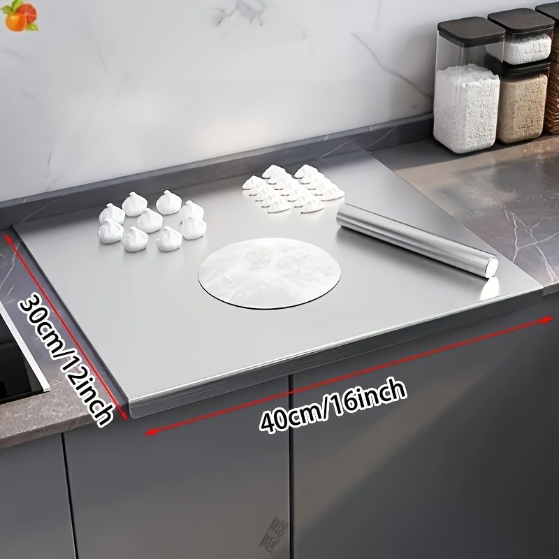 XXL Stainless Steel Anti-Slip Cutting Board Mildew-Proof Wear-Resistant Food-Safe Chopping Board for Dough/Bread/Meat Prep Space-Saving Vertical Storage & Sealable Lid for Kitchen Countertop
