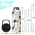 thumbnail image 2 of Cat-Themed 40oz Stainless Steel Water Bottle, Leak Proof with Flip Straw & Spout Lid, Ideal for Sports Gym Use for Women & Men (1 PC), 2 of 6