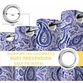 thumbnail image 6 of Purple Navy Blue Blackout Curtains for Bedroom/Living Room, Thermal Insulated Kitchen Curtains, Retro Botanical Abstract Art Grommet Darkening Window Treatment Drapes 52"x63"x2, 6 of 8