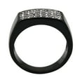 thumbnail image 4 of Black Stainless Steel Ring with AAA Grade CZ in Clear for Women Clear Stone Color Style TK3754 Size 13, 4 of 5