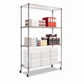 thumbnail image 3 of Nsf Certified 4-Shelf Wire Shelving Kit With Casters, 48w X 18d X 72h, Black Anthracite, 3 of 11