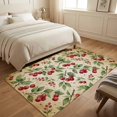thumbnail image 4 of Area Rugs 4'x6'. Botanical Cherry Carpet Runner Indoor Outdoor Rugs Home Decor Aesthetic, Vintage Brown Forest Fruits Green Branch Non Slip Mats Washable Accent Rug for Living Room Bedroom, 4 of 8