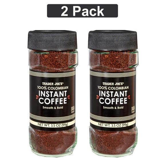 Trader Joe’s 100% Colombian Instant Coffee, 3.5 oz, Pack 2