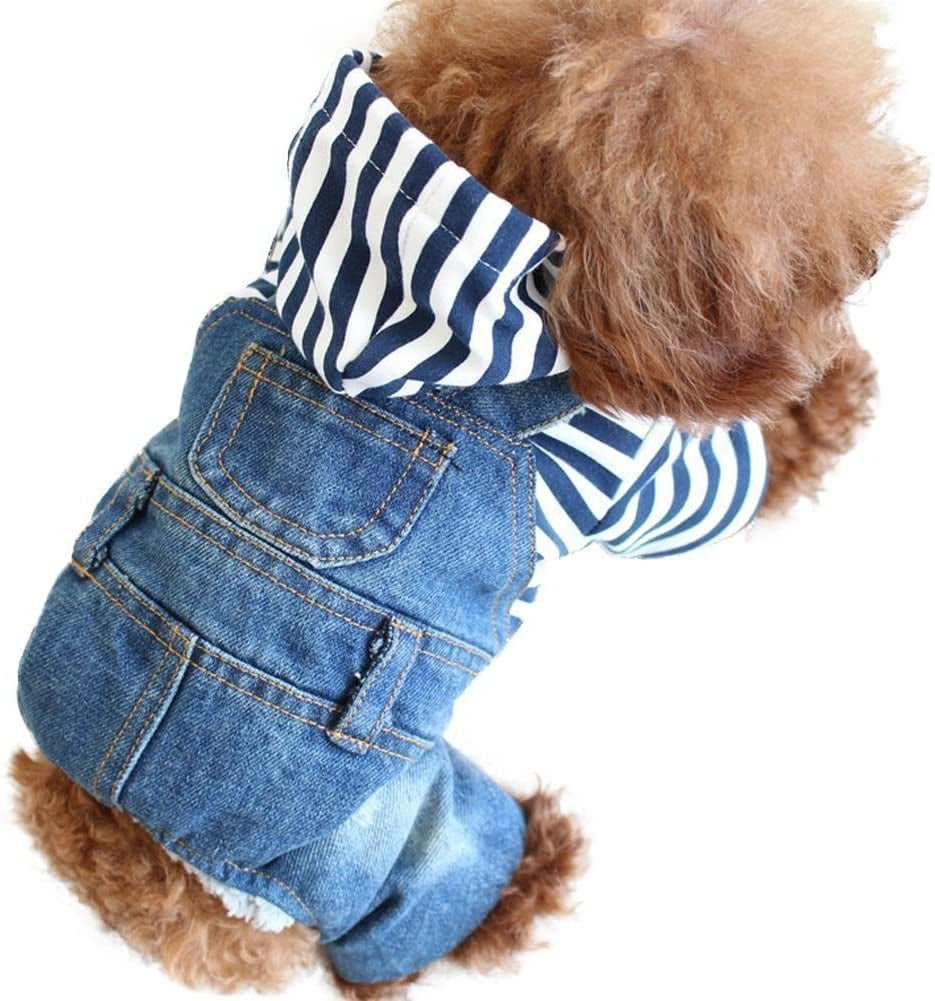 SILD Pet Clothes Dog Jeans Jacket Cool Blue Denim Coat For Small Medium Dogs Lapel Vests Classic Hoodies Puppy Blue Vintage Washed Clothes XXL