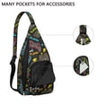 thumbnail image 3 of Cyberpunk Gamer Chest Bag - Digital Controller & Button Print Sling Backpack (Level Up Design, Adjustable Strap for Gaming Conventions), 3 of 4