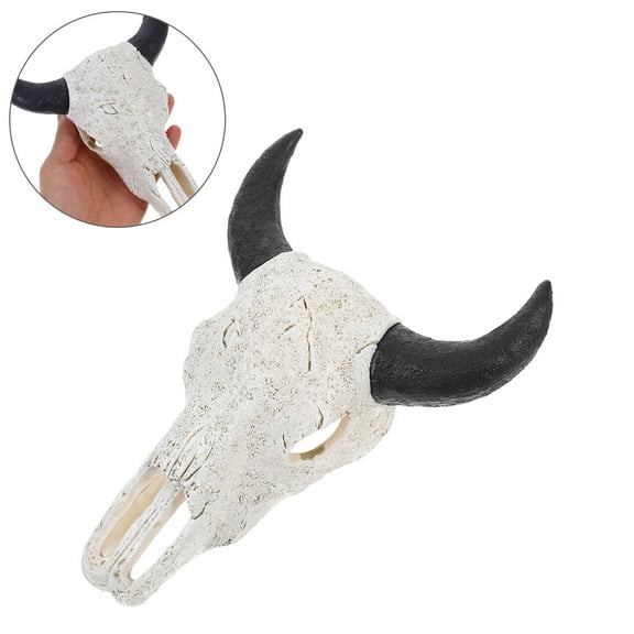 Raindrops Unique Animal Head Wall Decor Bull Skull Head Wall Art PVC Hanging Decoration Ideal for Home Office or Party Faux