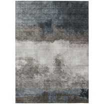 HomeRoots 603027 9 x 12 ft. Gray, Black & Brown Abstract Washable Indoor & Outdoor Rectangle Area Rug