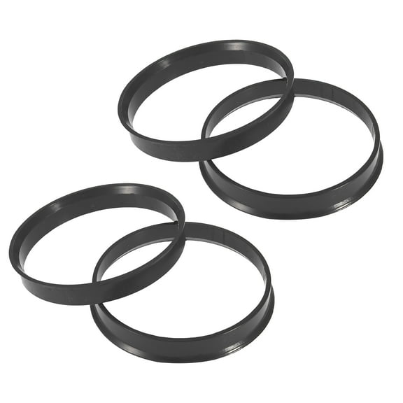 Unique Bargains 4pcs Plastic 63.4mm to 67.1mm Car Hub Centric Rings Wheel Spacer Black