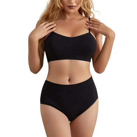 

LBECLEY Womens Lingerie Lace Push Up Bra Set Women Fashion U Neck Solid Lingerie Underwear Sleepwear Pajamas Garter Workout Bra Set Push Up Bras for Women Black L