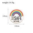thumbnail image 2 of Broche redondo de aleación «You Are Safe With Me» con forma de arcoíris, 3,8 cm, 2 of 2