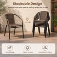 thumbnail image 2 of NAPWANT Outdoor Rattan Patio Dining Chairs Set of 4, Stackable All-Weather Wicker Chairs with Steel Frame for Garden, Deck, Backyard, Brown, 2 of 10