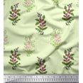 thumbnail image 1 of Soimoi Poly Georgette Fabric Leaves & Floral Block Print Fabric by Yard 52 Inch Wide, 1 of 3