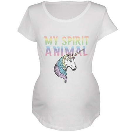 

My Spirit Animal Unicorn Maternity Soft T Shirt White MD