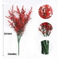 thumbnail image 2 of 8 Bundles Artificial Lavender Flowers Outdoor UV Resistant Fake Plastic Flowers Faux Plastic Shrubs for Indoor Outdoor Window Home Garden Decoration (Red), 2 of 7