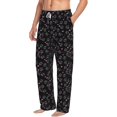 thumbnail image 2 of Uemuo Cool Skull Love Pattern Men's Wide Leg Palazzo Lounge Pants with Pockets Light Weight Loose Comfy Casual Pajama Pants-X-Large, 2 of 9