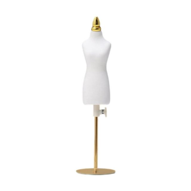 Maniquí de costura para vestido de muñeca, modelo de modista, altura ajustable, accesorios decorativos para fotos. S y base de oro