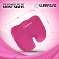 thumbnail image 7 of Sleepavo Pink Memory Foam Seat Cushion for Office Chair - Cooling Gel Pillow for Sciatica Coccyx Back Tailbone and Lower Back Pain Relief - Chair Pad for Lumbar Support in Office Desk, Car, Airplane, 7 of 7