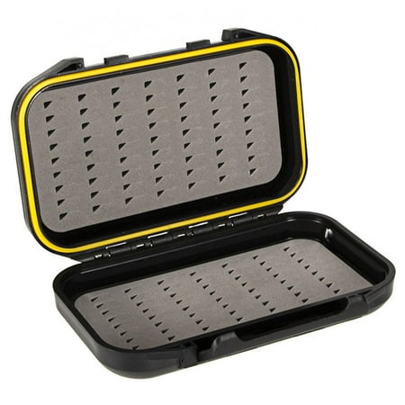 chengsi 1pcs Fly Fishing Storage Box Double-sided Plastic+EVA Insert Tackle Boxes Waterproof Fishing Bait Storage Box
