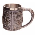 thumbnail image 5 of Taza gótica con calavera 3D – Taza de acero inoxidable Seleton para bebidas, café, cerveza, jugo de sangre, taza para beber con armadura de calavera de guerrero vikingo medieval, decoración de Halloween JM, 5 of 5