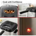 thumbnail image 4 of OVENTE Electric Deep Fryer, 1.5L Capacity, 800W with Adjustable Temperature, Viewing Window Lid, Removable Frying Basket & Cool-Touch Handles, Stainless Steel Countertop Fryer, Silver FDM1501BR, 4 of 9