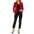 thumbnail image 3 of INSPIRE CHIC Women's Work Blazer Lapel Collar Long Sleeve Jacket Suit Blazer XS Red, 3 of 7