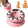 thumbnail image 2 of Cat Slow Feeder,Cat Dog Food Bowls,Cat Puzzles Feeder Rotating Slow Feeder,Food Bowls Slow Eating Cat Feeder-Pink, 2 of 7
