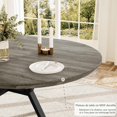thumbnail image 3 of 43.3"-59.1" Extendable Round Dining Table for 4-6 People, Modern Kitchen Oval Dining Table with Flexible Leaves Space Saving, Metal Base for Kitchen Dining Room (Grey), 3 of 13