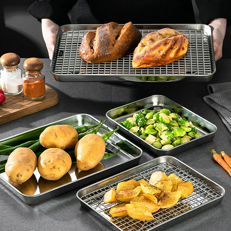 Fridja Bake Set, Cookie Pan with Metal Cooling Grid Set, Stainless