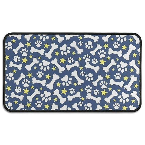 Paw Print Dog Bone Door Rugs,Washable Non Slip Door Mats Indoor,Decorative Door Mats,Entry Mat Indoor for Entrance,Bedroom,Kitchen,Bathroom,30"x17"
