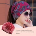 thumbnail image 4 of serony Bonnet Slouchy Style Bohème Musulman Hijab Turban Extensible Mode Protection des Oreilles Accessoires Coiffure Bonnet Fleur Rouge, 4 of 9
