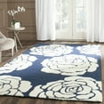 thumbnail image 3 of SAFAVIEH Cambridge Permelia Geometric Wool Area Rug, Navy/Ivory, 6' x 6' Square, 3 of 11