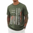 thumbnail image 6 of America 250 Shirt Casual Short Sleeve T Shirt Comfortable Breathable 250Th Graphic Tees Men Army Green L, 6 of 6