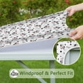 thumbnail image 6 of White Cow Milk Moo Pattern Square Fitted Tablecloth with Elastic Edge,Square Table Cover,Washable Elastic Table Cover for Home Kitchen Party Decor 36"x36", 6 of 6