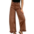 thumbnail image 2 of Barrel Jeans Womens High Waist Wide Leg Y2K Jeans Ruffle Baggy Casual Denim Pants, 2 of 8