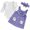 j-243Purple65, variant on HAYIMI Girls Autumn Winter Ribbed Batwing Sleeve Tops Suspender Jumpsuit Skirt With Hair Bow Toddler Baby Outfit Sets Versatile Clothes Sets