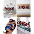 thumbnail image 6 of Red Black Grey Geometric Pillow Covers Queen Size 2 Pack, Modern Abstract Art Luxury Soft Bed Throw Pillowcases Breathable Cooling Long Lumbar Body Pillow Sham Cover for Bed Sofa 20''x30'', 6 of 7