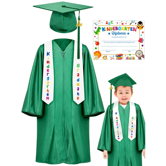 Conjunto de Toga y Birrete de Graduación de Jardín de Infancia, Atuendo de Graduación para Niños 2025 con Borla y Certificado para Jardín de Infancia