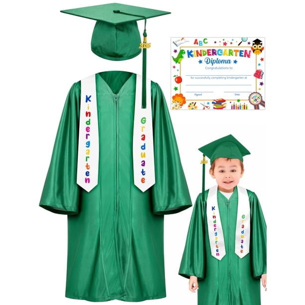 Conjunto de Toga y Birrete de Graduación de Jardín de Infancia, Atuendo de Graduación para Niños 2025 con Borla y Certificado para Jardín de Infancia