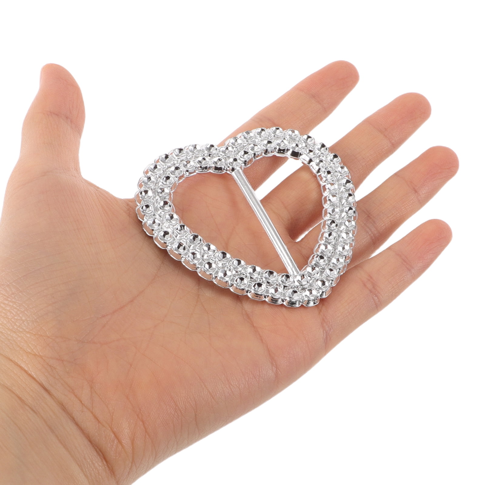 ELAYARD 100Pcs Elegant Heart Rhinestone Scarf Buckle Easy to Use Scarf Clip Accessory